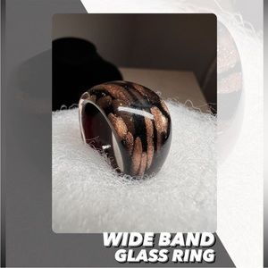 EUC Glass Wide Band Ring